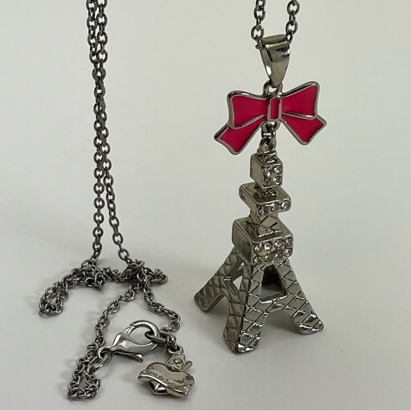 Born to Rule Pink Bow Eiffel Tower Necklace - Picture 3 of 13